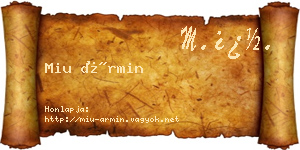 Miu Ármin névjegykártya